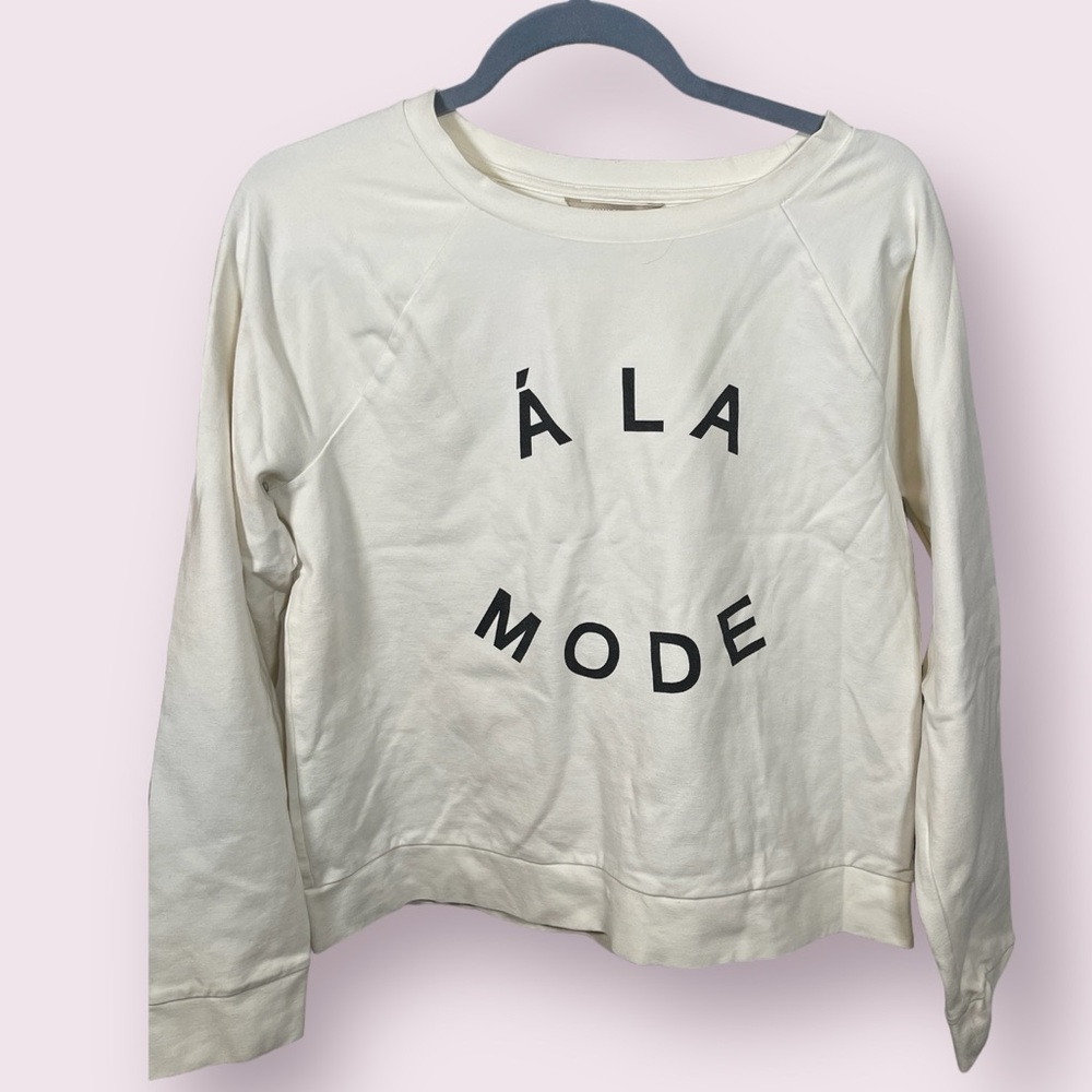 BANANA REPUBLIC White Graphic Soft and Stretchy Sweatshirt Size L